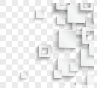 白色实心几何剪纸方形边框高清图片