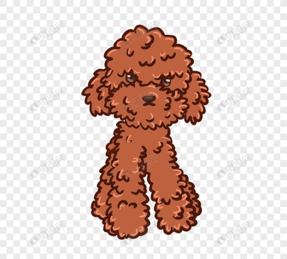 棕色泰迪狗狗卡通图片
