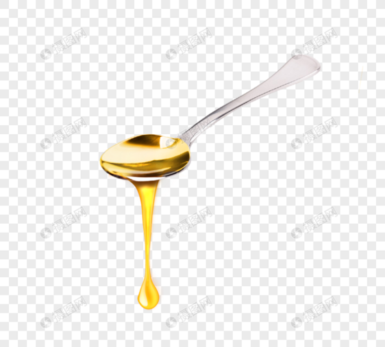 黄色一勺蜂蜜滴落元素图片