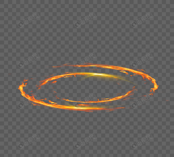 带火粒子元素圆形火环图片