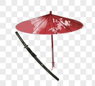 浪漫日本红伞武士刀与古代美学相结合图片