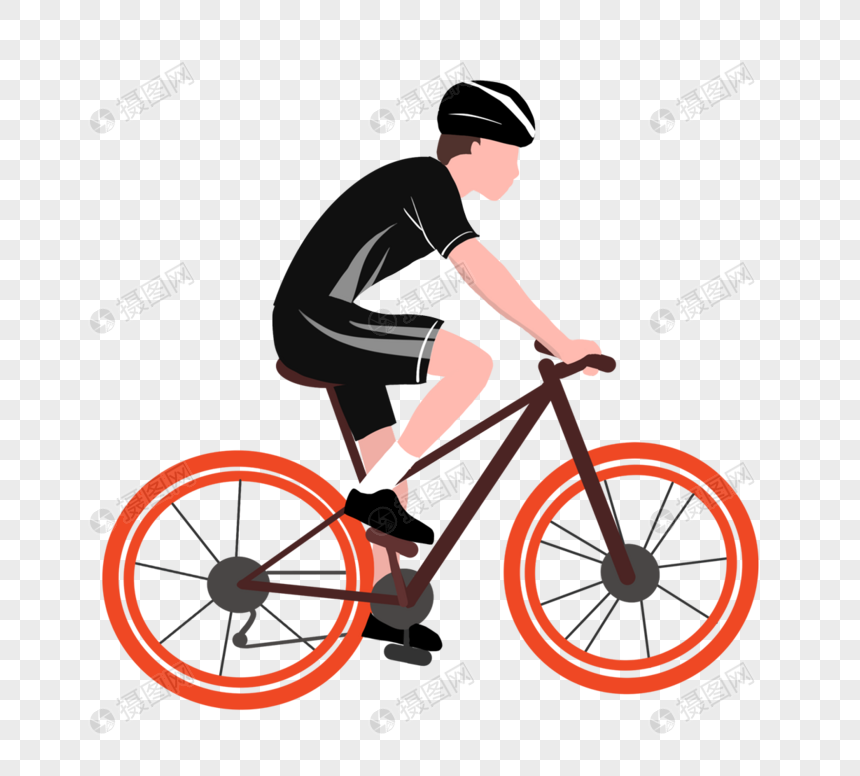 手绘骑自行车运动男孩图片