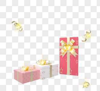 3d质感粉色圣诞节节日礼盒图片
