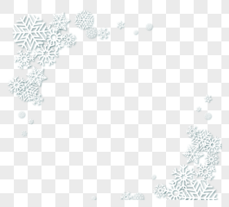 剪纸风格欧式雪花边框图片