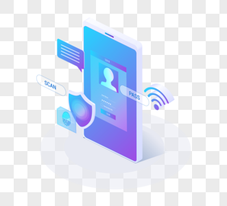 指纹解锁渐变立体手机高清图片