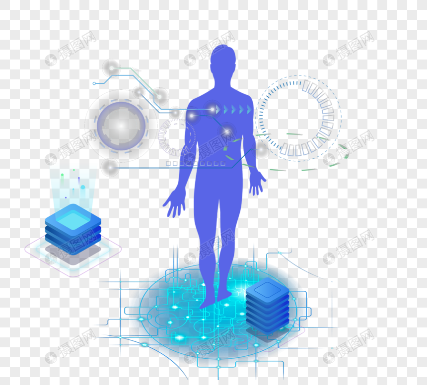 现代科学技术健康数据分析装饰元素图片