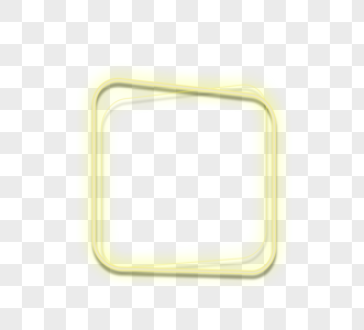 黄色双层方形霓虹灯效边框图片