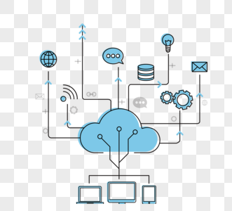 蓝色云数据线条电脑图片
