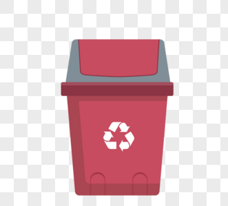 红色回收分类垃圾桶图片