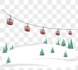 动画片雪山缆车例证高清图片