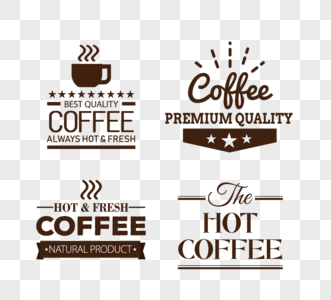 时尚复古棕色咖啡店标签艺术字标志图片