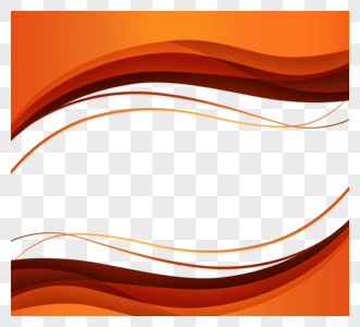 波浪起伏线条橙色渐变边框装饰图片