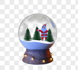 圣诞老人水晶球雪球模型图片