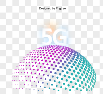 彩色波点立体声5G网络元素图片