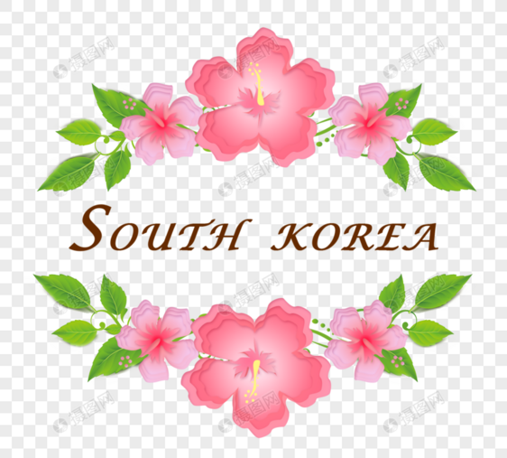 简单卡通手绘韩国芙蓉花元素图片