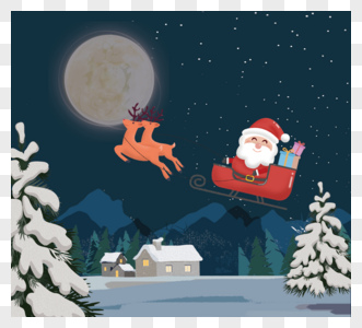 夜空圣诞节贺卡设计图片