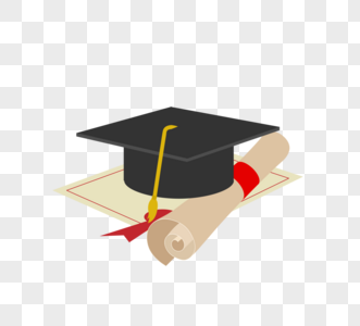 简单毕业单身汉帽子证书元素高清图片
