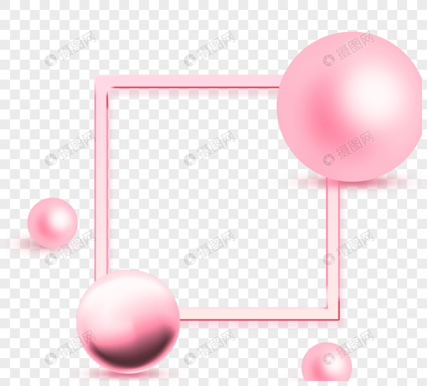 粉色金属球体几何元素图片