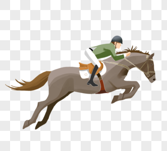 马术英国骑马比赛手绘元素图片