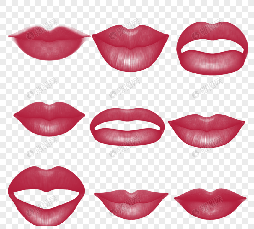 口红唇印简单设计模式图片