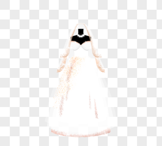 新娘婚礼服饰手绘白色婚纱图片