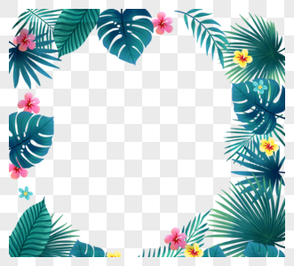 热带植物边框纹理图片