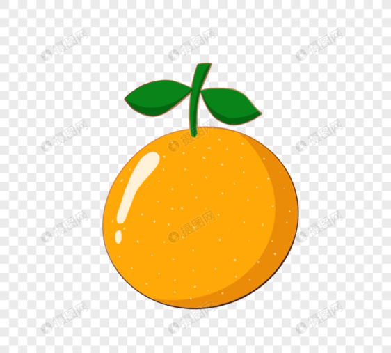 彩色橘子水果卡通徽章元素图片