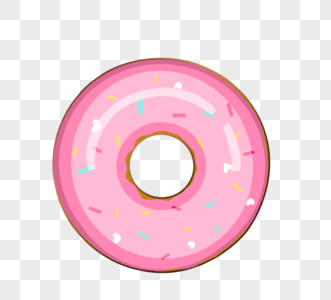 彩色甜甜圈美食卡通徽章元素图片