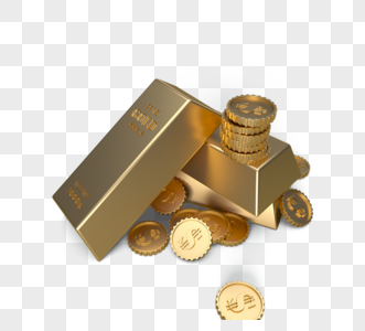 金砖金币元素图片