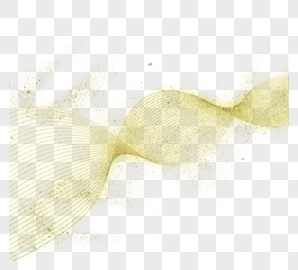 金色波浪曲线装饰元素图片