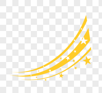 黄色弧形条纹星星装饰高清图片