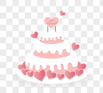 粉色爱婚礼卡通蛋糕图片