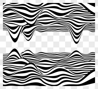 黑白条纹流动镜面对称元素图片