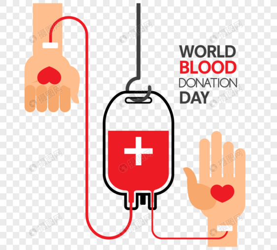 世界献血日手臂输血元素图片
