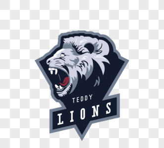灰色凶狠狮子头像俱乐部logo图片