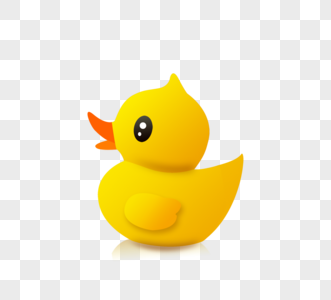 扁平卡通动物黄色小鸭子图片
