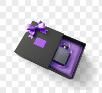 黑紫奢华香水礼盒图片