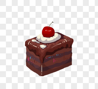 巧克力奶油樱桃美味蛋糕图片
