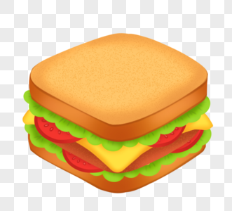 快餐手绘三明治高清图片