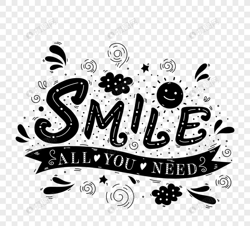 手绘文字装饰图案元素素材下载 正版素材 摄图网