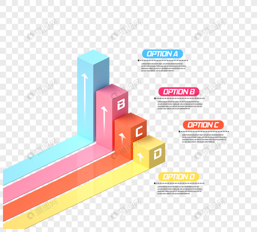 3d框业务信息图表概念图片