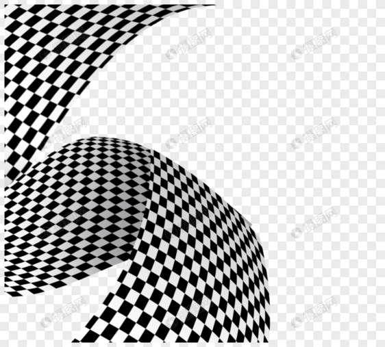 黑白赛车格子旗元素图片
