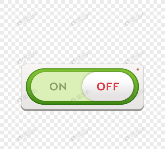 简约绿色开关按钮元素图片