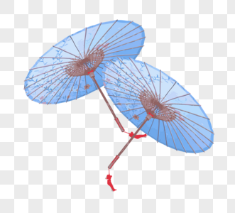 古风唯美浪漫日式蓝色伞油纸伞高清图片
