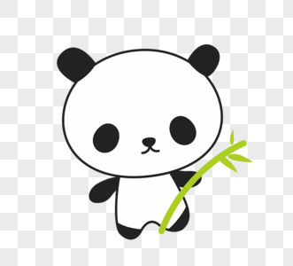 卡通拿着竹子熊猫图片