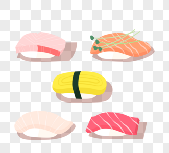 日本寿司新鲜手寿司日本食品矢量图图片