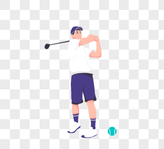 卡通高尔夫球男子图片
