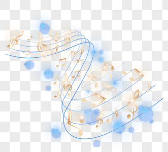创意跳动灯光效果金色音符图片