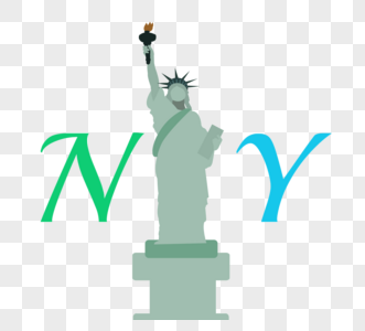 复古自由女神像NY字体设计图片