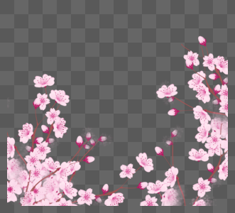 粉色唯美清新手绘樱花图片